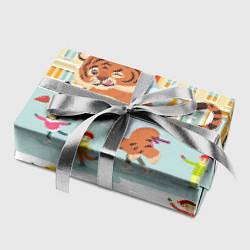 Бумага для упаковки Амур тигренок Новый год, цвет: 3D-принт — фото 2
