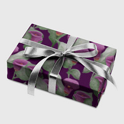 Бумага для упаковки Фиолетовые каллы на темно фиолетовом фоне, цвет: 3D-принт — фото 2