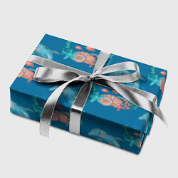 Бумага для упаковки Дельфины Море паттерн, цвет: 3D-принт — фото 2