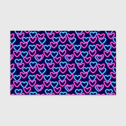 Бумага для упаковки Неоновые сердца, паттерн, цвет: 3D-принт