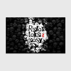 Бумага для упаковки Relax Take it easy надпись с черепами, цвет: 3D-принт