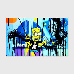 Бумага для упаковки Барт Симпсон на фоне стены с граффити - стилизация, цвет: 3D-принт