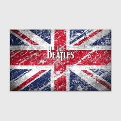 Бумага для упаковки The Beatles - лого на фоне флага Великобритании, цвет: 3D-принт