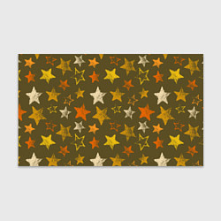 Бумага для упаковки Желто-оранжевые звезды на зелнгом фоне, цвет: 3D-принт