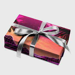 Бумага для упаковки Пальмы и пляж в розовом закате ретро дизайн, цвет: 3D-принт — фото 2