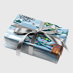Бумага для упаковки Новогодние избушки, цвет: 3D-принт — фото 2