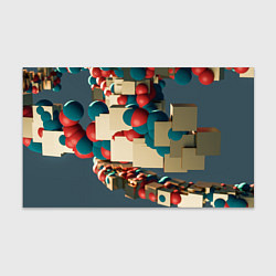 Бумага для упаковки Абстрактное совмещение кубиков и шаров, цвет: 3D-принт