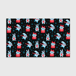 Бумага для упаковки Новогодние голубые кролики, цвет: 3D-принт