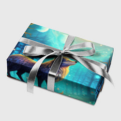 Бумага для упаковки Волк в ночном лесу в folk art стиле, цвет: 3D-принт — фото 2