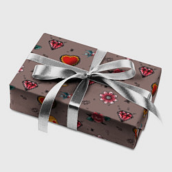 Бумага для упаковки Паттерн с татуировками в стиле олдскул, цвет: 3D-принт — фото 2