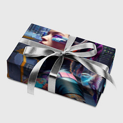 Бумага для упаковки Cyberpunk - brave girl - neural network, цвет: 3D-принт — фото 2