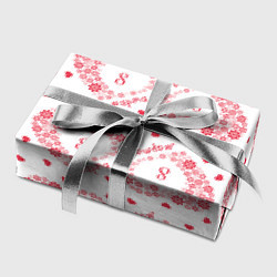 Бумага для упаковки Праздничные сердечки с 8 марта, цвет: 3D-принт — фото 2