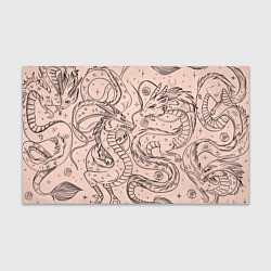 Бумага для упаковки Дракон - унесенные призраками: тату на бежевом, цвет: 3D-принт