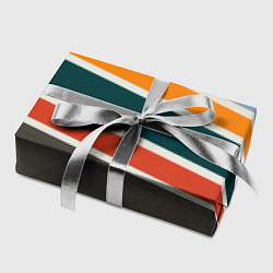 Бумага для упаковки Оранжевые и белые абстрактные полосы, цвет: 3D-принт — фото 2