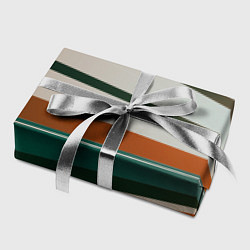 Бумага для упаковки Абстрактные зелёные и оранжевые линии, цвет: 3D-принт — фото 2
