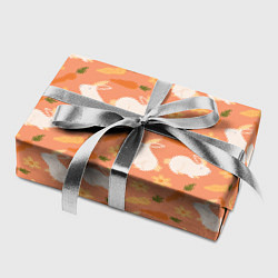 Бумага для упаковки Зайцы с морковью паттерн, цвет: 3D-принт — фото 2