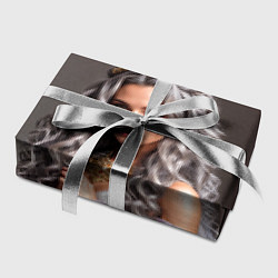 Бумага для упаковки Девушка с пепельно-серыми вьющимися волосами, цвет: 3D-принт — фото 2