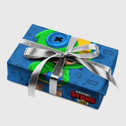Бумага для упаковки Леон из Бравл Старс синий, цвет: 3D-принт — фото 2