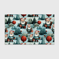 Бумага для упаковки Рождественский узор с Санта Клаусами, цвет: 3D-принт