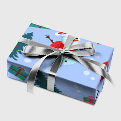 Бумага для упаковки Снеговики с новогодними подарками паттерн, цвет: 3D-принт — фото 2