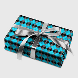 Бумага для упаковки Ромбик клссический черно голубой, цвет: 3D-принт — фото 2