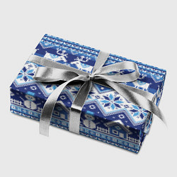 Бумага для упаковки Вязанный зимний пейзаж с оленями, цвет: 3D-принт — фото 2