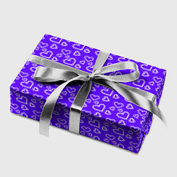 Бумага для упаковки Паттерн маленькие сердечки фиолетовый, цвет: 3D-принт — фото 2