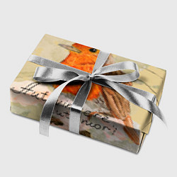 Бумага для упаковки Малиновка и канна бежевый, цвет: 3D-принт — фото 2