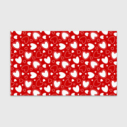 Бумага для упаковки Паттерн белые сердечки на красном фоне, цвет: 3D-принт