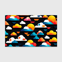 Бумага для упаковки Цветные облака в черном небе, цвет: 3D-принт