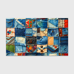 Бумага для упаковки Vanguard denim patchwork - ai art, цвет: 3D-принт