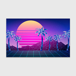 Бумага для упаковки Vaporwave неоновые горы и пальмы, цвет: 3D-принт