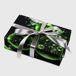 Бумага для упаковки Зеленые пузыри на черном, цвет: 3D-принт — фото 2