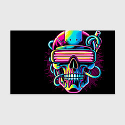 Бумага для упаковки Cyber skull - ai art neon, цвет: 3D-принт