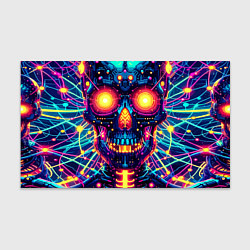 Бумага для упаковки Neon skull - ai art fantasy, цвет: 3D-принт