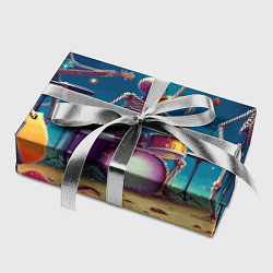 Бумага для упаковки Группа скелетов даёт концерт под грибами, цвет: 3D-принт — фото 2