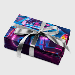 Бумага для упаковки Delorean - back to the future neon, цвет: 3D-принт — фото 2