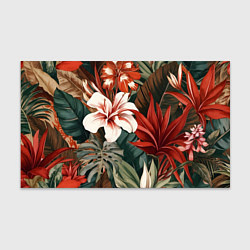 Бумага для упаковки Алые тропические цветы, цвет: 3D-принт
