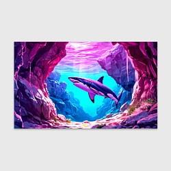 Бумага для упаковки Акула в розовом сиянии, цвет: 3D-принт