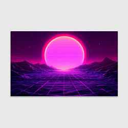 Бумага для упаковки Синтвейв ретровейв неоновый узор и солнце, цвет: 3D-принт