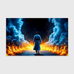 Бумага для упаковки Айкидоист в огне и синий дым, цвет: 3D-принт