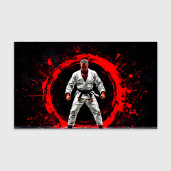 Бумага для упаковки Боец джиу-джитсу на черном, цвет: 3D-принт