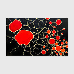 Бумага для упаковки Красная абстракция на черном лаке, цвет: 3D-принт