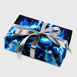 Бумага для упаковки Пауэрлифтер в синем пламени, цвет: 3D-принт — фото 2