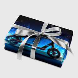 Бумага для упаковки Самокат в синем пламени, цвет: 3D-принт — фото 2