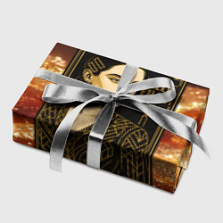 Бумага для упаковки Билли Айлиш в золотой рамке, цвет: 3D-принт — фото 2