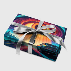 Бумага для упаковки НЛО в форме глаза и человек на дороге, цвет: 3D-принт — фото 2