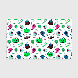 Бумага для упаковки Halloween light green pumpkin - паттерн, цвет: 3D-принт