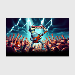 Бумага для упаковки Бендер рок гитарист - группа Футурама, цвет: 3D-принт