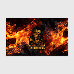 Бумага для упаковки XXXTentacion на фоне огня, цвет: 3D-принт